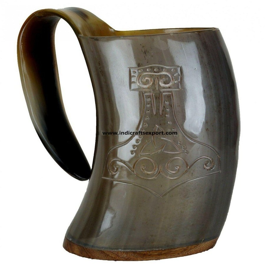 horn mug carved copy